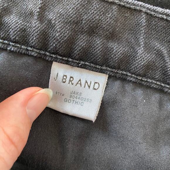 J Brand Jake Slim Boyfriend Jean Gothic Black Distressed 100% Cotton Size 30 - Picture 11 of 11